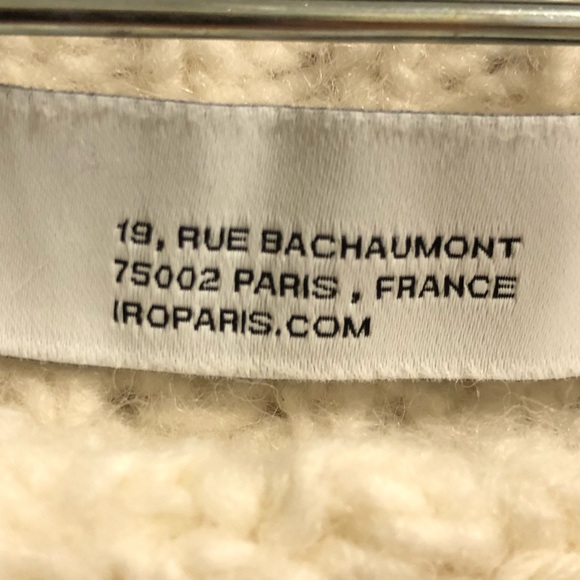I R O PARIS Winter White Chunky Cable Knit Drop shoulder Sweater XL Wool/Alpaca - Picture 5 of 10